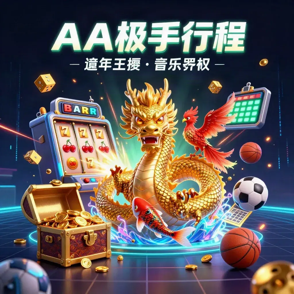Golden dragon, phoenix, koi, slot burst, dice, and sports betting props in neon casino lighting.